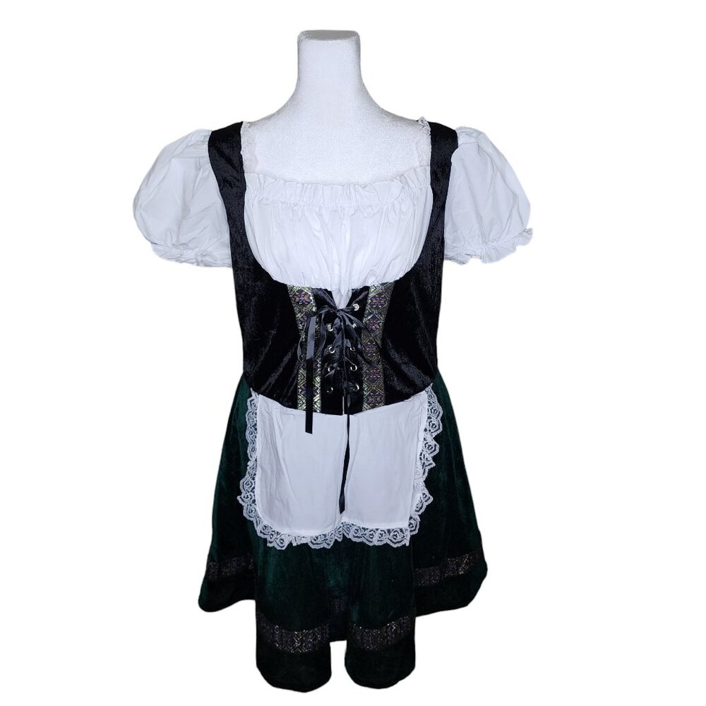 Glory Star German Dirndl Dress Womens XL Green Oktoberfest Bavarian